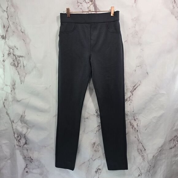 Spanx Leggings Womens Medium Gray Ponte Ankle Pants Crop High Rise Perfect - Picture 5 of 14